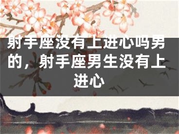 射手座没有上进心吗男的，射手座男生没有上进心