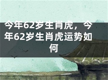 今年62岁生肖虎，今年62岁生肖虎运势如何