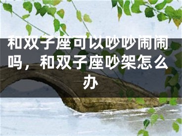 和双子座可以吵吵闹闹吗，和双子座吵架怎么办