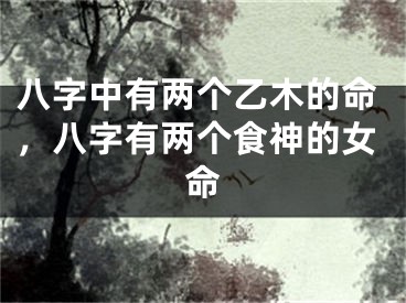 八字中有两个乙木的命，八字有两个食神的女命
