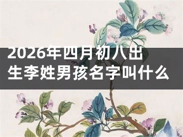 2026年四月初八出生李姓男孩名字叫什么