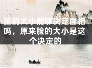 脸的大小能够决定面相吗，原来脸的大小是这个决定的