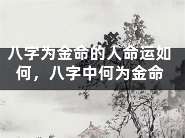 八字为金命的人命运如何，八字中何为金命
